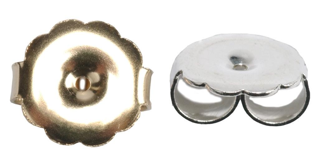 Sterling Silver 925 Ear Nuts Stopper 6mm Disc Earring Backs