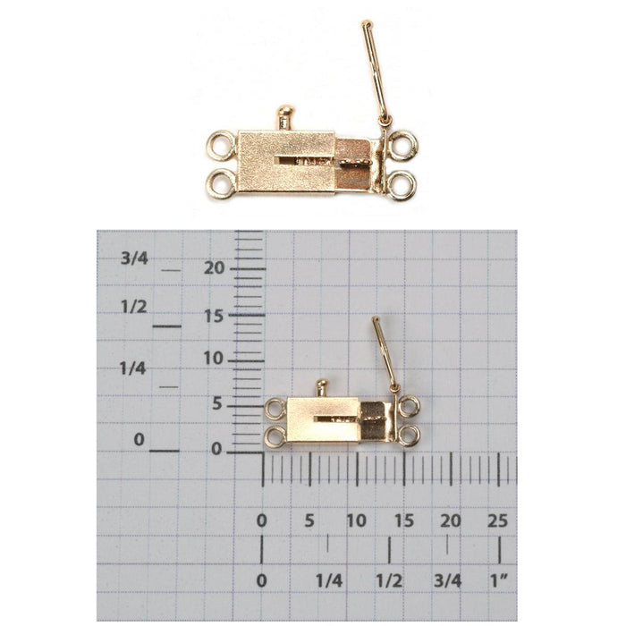 14KY Box Clasp with 4 Jump Ring 5 mm x 8.2 mm - Otto Frei