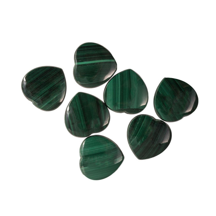 Closeout 16mm Heart Genuine Malachite Cabochons - Otto Frei