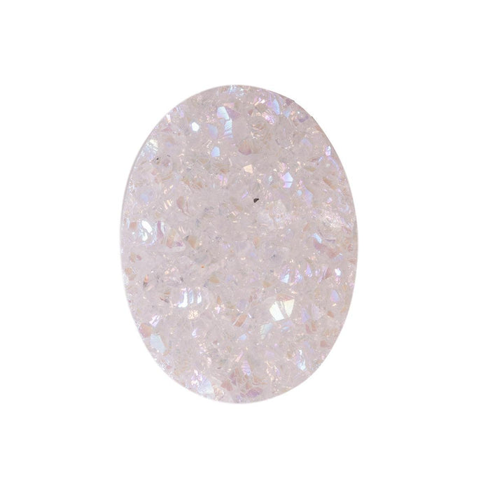 Closeout Druzy Quartz White Opal Oval 20mm x 15mm - Otto Frei