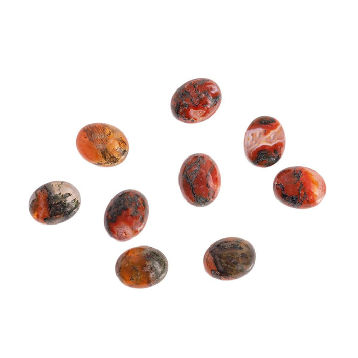 Closeout Oval Red Moss Agate - Otto Frei