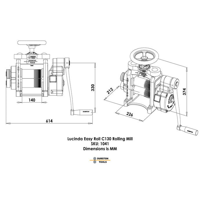 Durston 1041 Lucinda Easy Roll C130 Combination Rolling Mill - Otto Frei