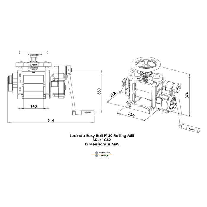 Durston 1042 Lucinda Easy Roll F130 Flat Rolling Mill - Otto Frei