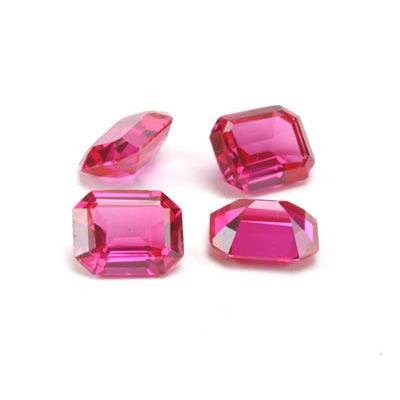 Emerald Cut Faceted Imitation PInk Tourmaline - Otto Frei