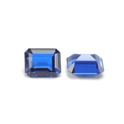 Emerald Cut Faceted Imitation Sapphire - Otto Frei