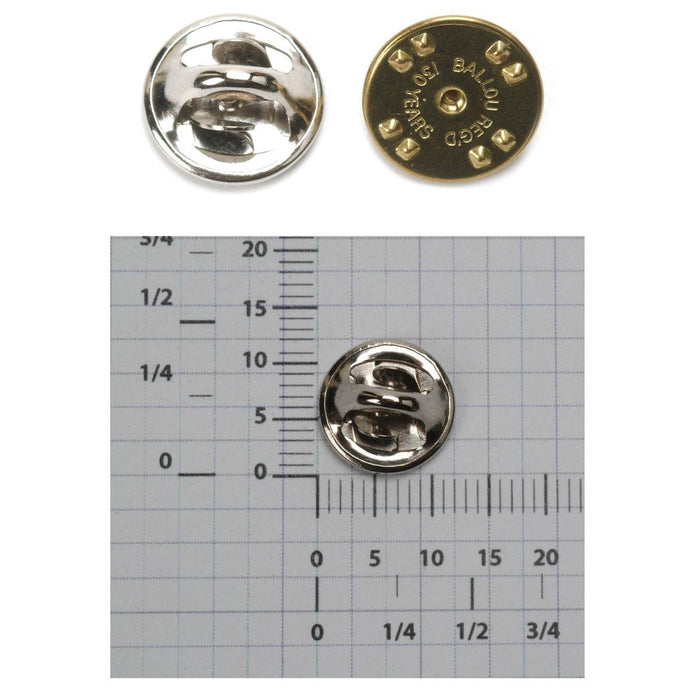 Nickel Silver & Yellow Plated Pin Backs - Packs of 12 — Otto Frei