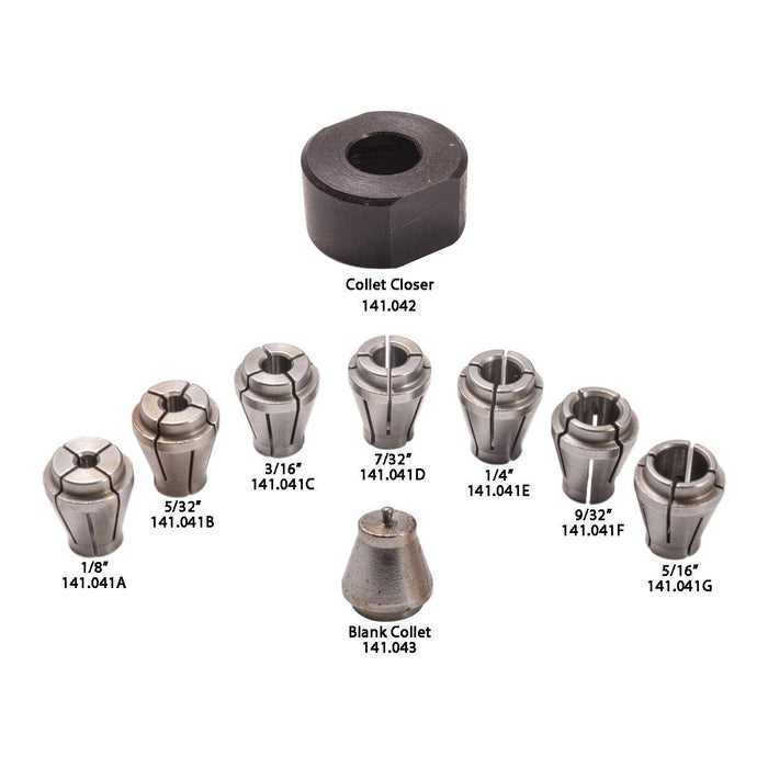 Otto Frei TAIG Micro Lathe Collet Set Of 8 (1/8"To 5/16") With 1 Blank - Otto Frei