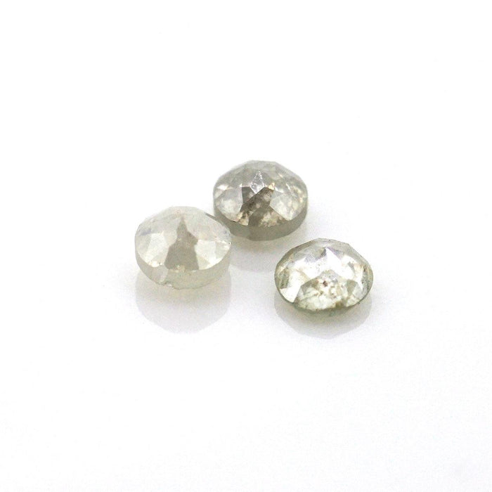 Pack-3 Rock Deco Natural Rose Cut Diamonds-3mm White - Otto Frei