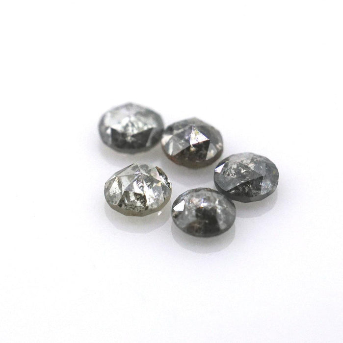 Pack-5 Rock Deco Natural Rose Cut Diamonds-2mm Grey - Otto Frei