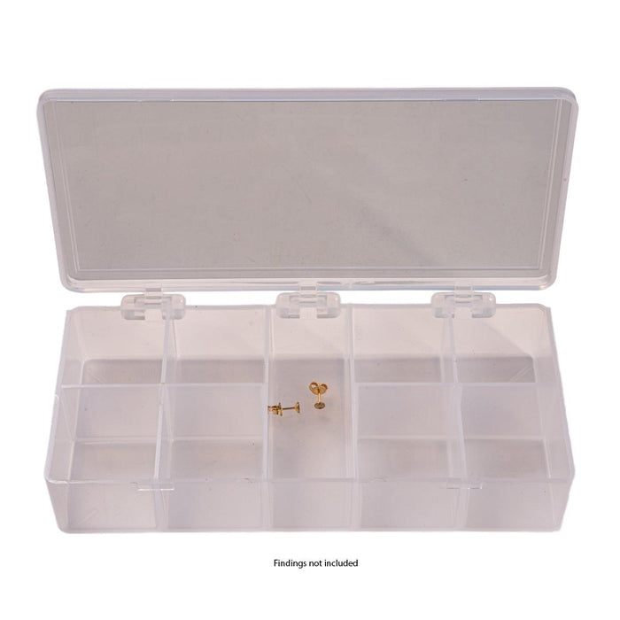 3 SMALL CLEAR PLASTIC ATTACHED LID CONTAINERS