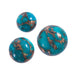 Round Blue Mosaic Turquoise Cabochons - Otto Frei