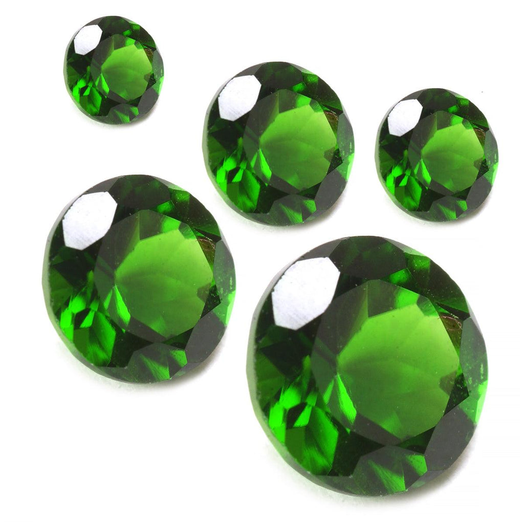 Round Faceted Chrome Diopside