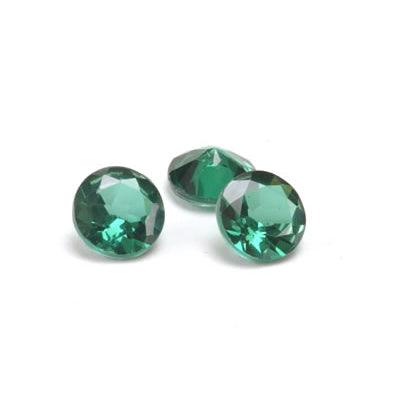 Round Faceted Imitation Emerald - Otto Frei