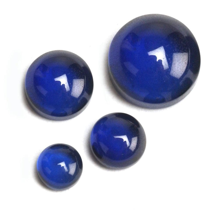 Round Lab-Created Blue Sapphire Cabochon - Otto Frei