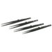 Locking Stainless Steel Flat Black Finish Diamond Tweezers - Otto Frei