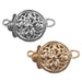 Sterling Silver & Yellow Gold Fill Filigree Clasp 9.2x10.9mm Round One Strand - Pack of 3 - Otto Frei