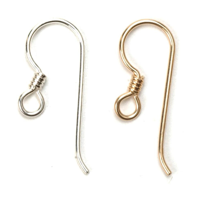 Earring Hook With Coil Sterling Silver