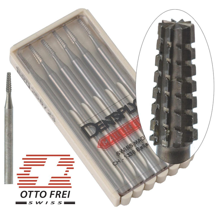 Swiss Fig. 38 Cone Square Cross Cut Burs .60mm-2.50mm - Otto Frei